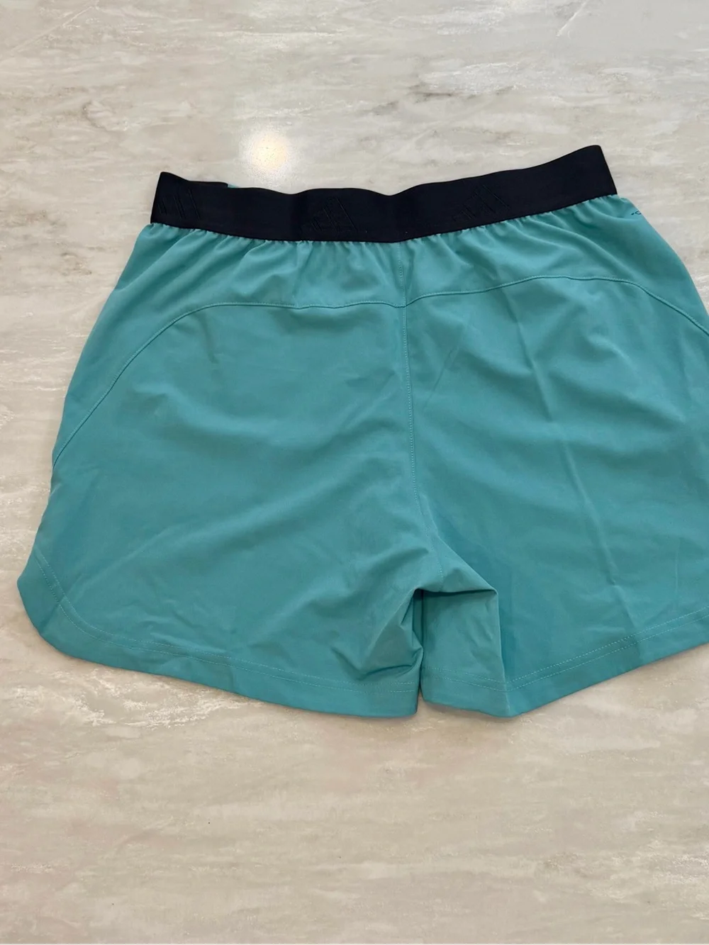 adidas Men’s Mediun Teal Swim Trunks-  Black Waistband -5in inseam- Swimsuit